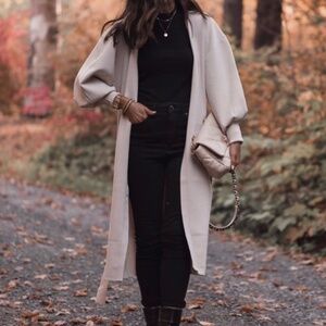 EXPRESS Cream Tie Belted Duster Cardigan Small